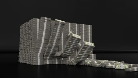 Money-stacks-bundles-falling-dollars-financial-win-US-USA-American-currency-tax